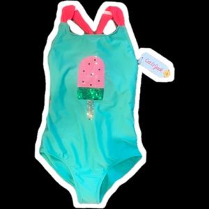 Cat and jack one piece sequence swimsuit